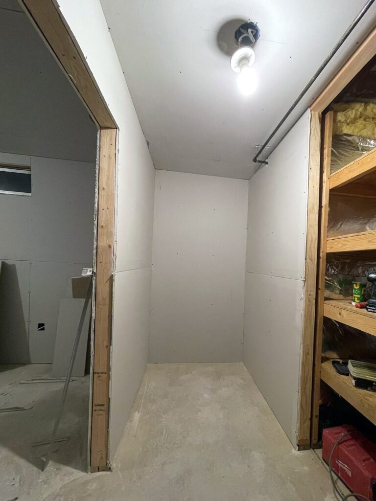 Basement storage closet — before